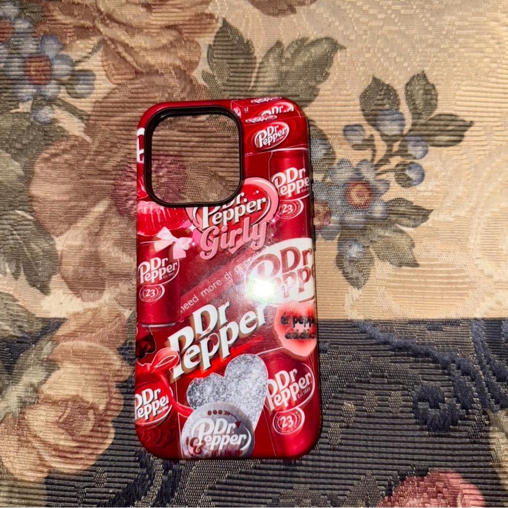 Dr Pepper Themed Red Phone Case For iPhone 15 Pro
